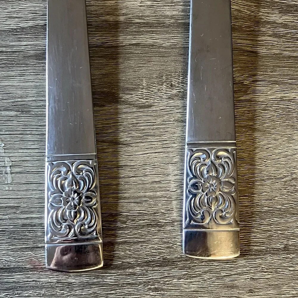 Reed & Barton HARVEST BOUQUET Stainless 18/10 Silverware Salad Serving Set